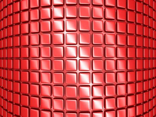 Яркий красный геометрический красный кубический фон
