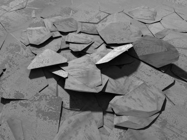 Beton kırıcı kırık karanlık yüzey