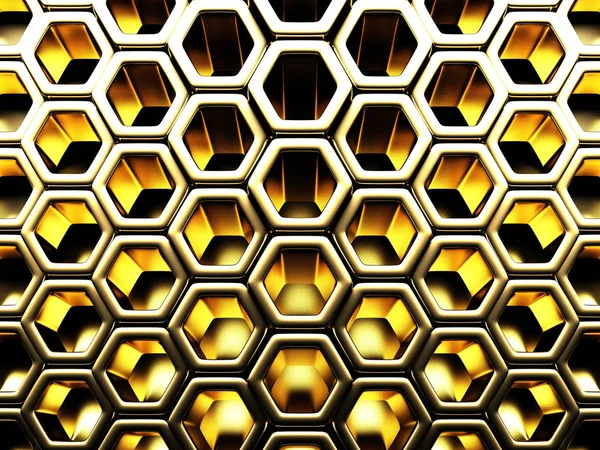 明るい未来黄金六角形パターン — ストック写真