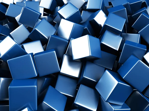Mavi parlak parlak küp bloklar — Stok fotoğraf