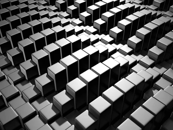 Parede de cubos metálicos escuros abstratos — Fotografia de Stock