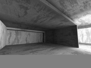 Karanlık beton boş oda