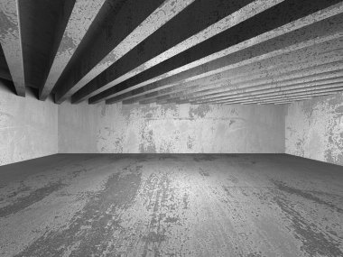 Karanlık beton boş oda