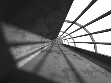 Karanlık beton boş oda