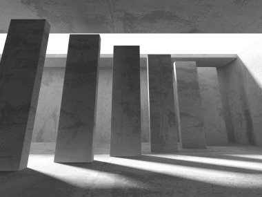 Karanlık beton boş oda