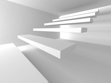 Fütüristik beyaz mimari tasarım  