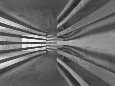 Karanlık beton boş oda 