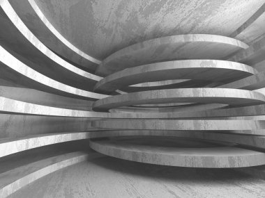 Karanlık beton boş oda 