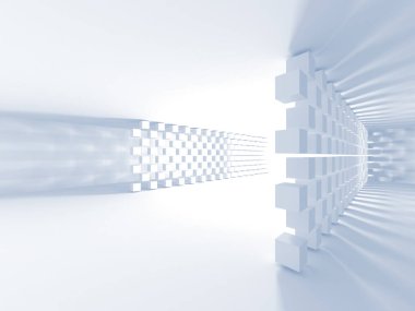 Fütüristik beyaz mimari tasarım  