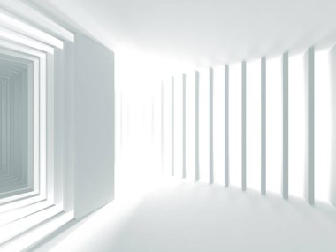 Fütüristik beyaz mimari tasarım  