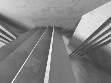 Karanlık beton boş oda 