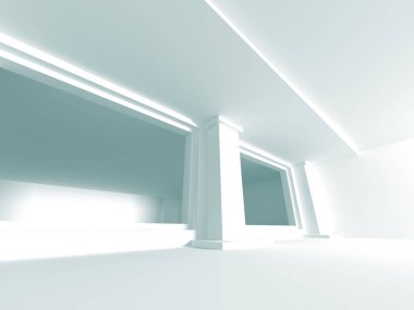 Fütüristik beyaz mimari arka plan