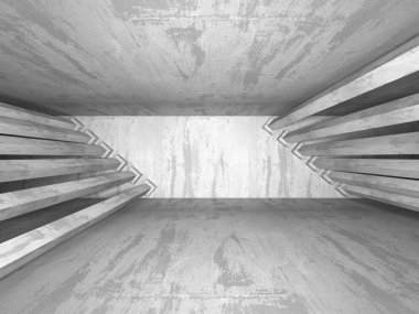 Karanlık beton boş oda 