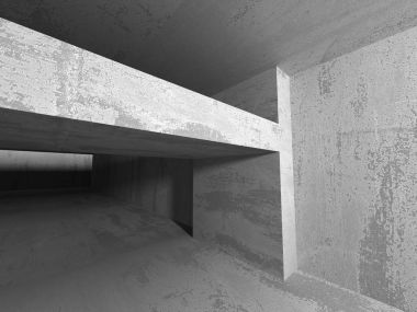 Karanlık beton boş oda 