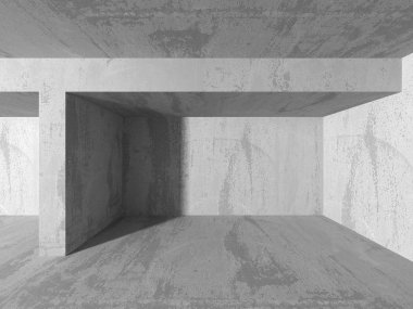 Karanlık beton boş oda 