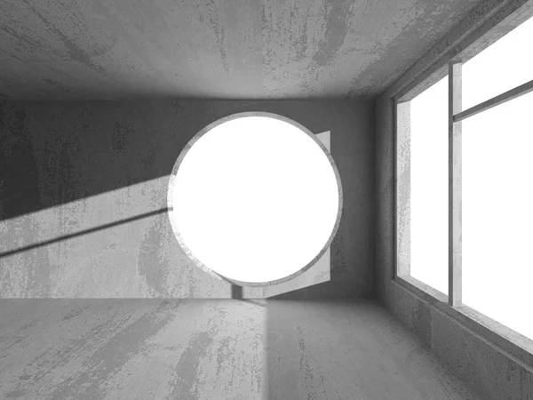 Karanlık beton boş oda 