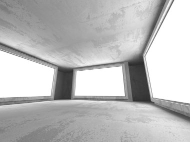 Karanlık beton boş oda 