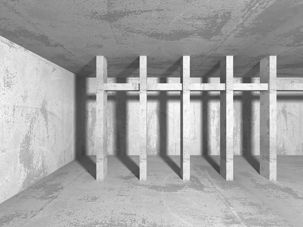 Karanlık beton boş oda 