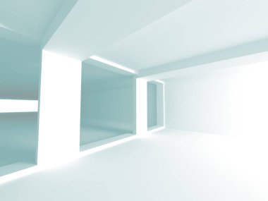 Fütüristik beyaz mimari tasarım  