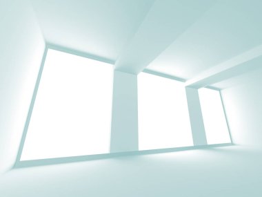 Fütüristik beyaz mimari tasarım  