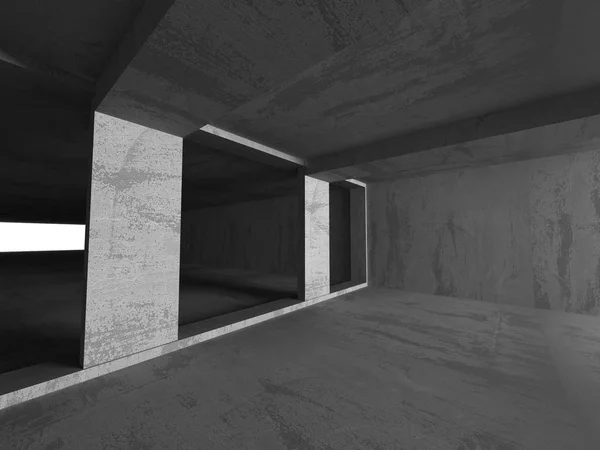 Ciemny pokój pusty betonu — Zdjęcie stockowe