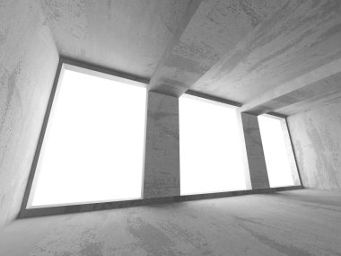 Karanlık beton boş oda 