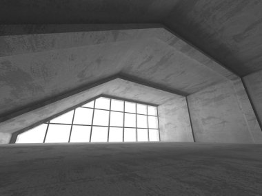 Karanlık beton boş oda 