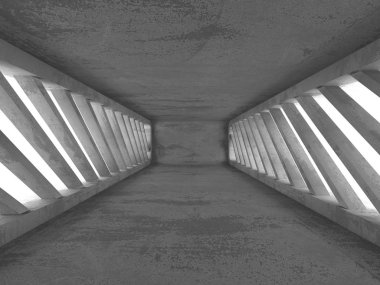 Karanlık beton boş oda 