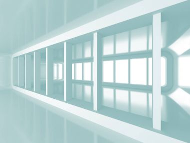 Fütüristik beyaz mimari tasarım  