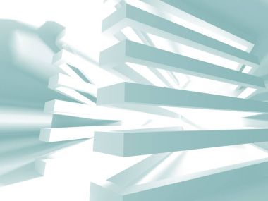 Fütüristik beyaz mimari tasarım  