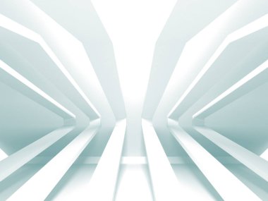 Fütüristik beyaz mimari tasarım  