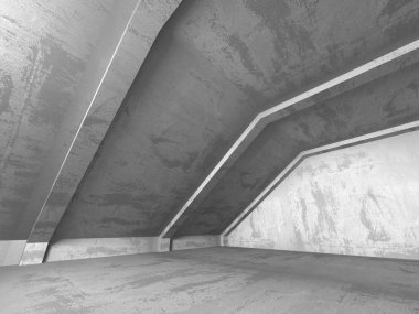 Karanlık beton boş oda 