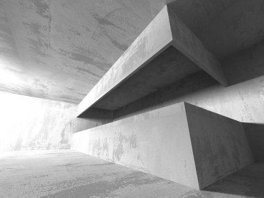 Karanlık beton boş oda 