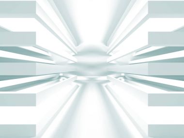 Fütüristik beyaz mimari tasarım  