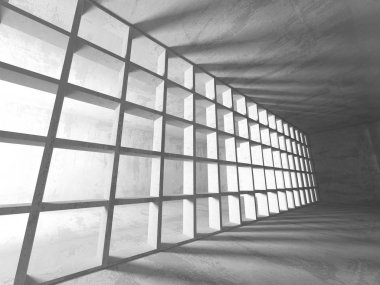 Karanlık beton boş oda 