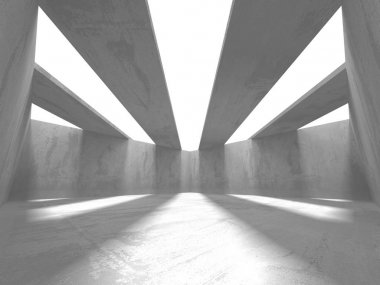 Karanlık beton boş oda 