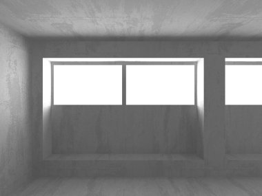 Karanlık beton boş oda