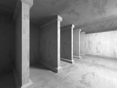 Karanlık Bodrum boş odası iç