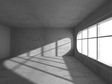 Karanlık beton boş oda