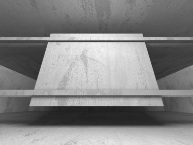 Karanlık beton boş oda