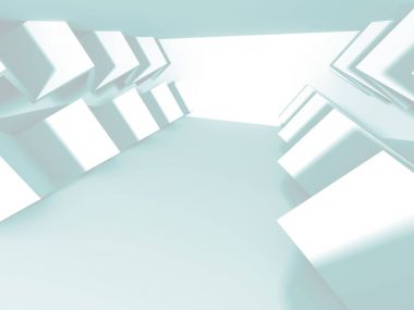 Fütüristik beyaz mimari tasarım  