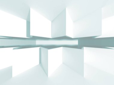 Fütüristik beyaz mimari tasarım  