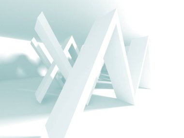 Fütüristik beyaz mimari tasarım  