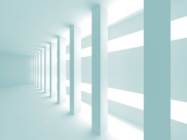 Fütüristik beyaz mimari tasarım  