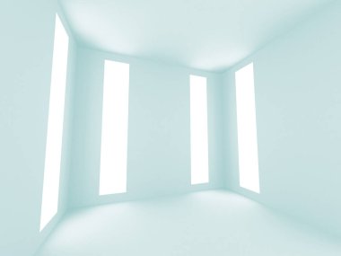 Fütüristik beyaz mimari tasarım  