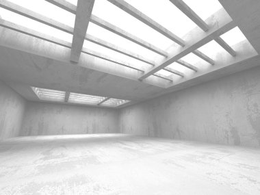 Karanlık beton boş oda 