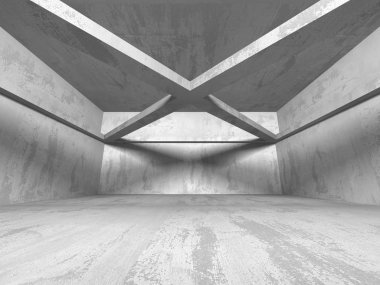 Karanlık beton boş oda 