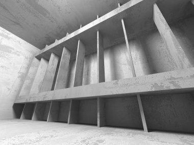 Karanlık beton boş oda 