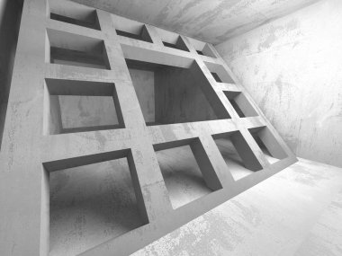 Karanlık beton boş oda 