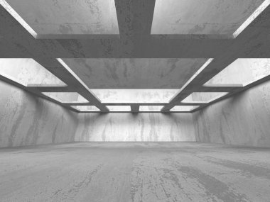 Karanlık beton boş oda 